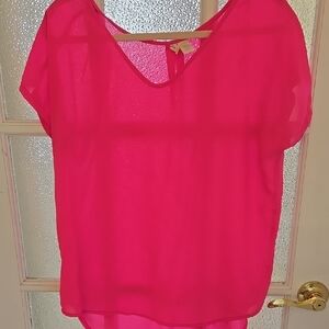 Women's Pink Sheer Top